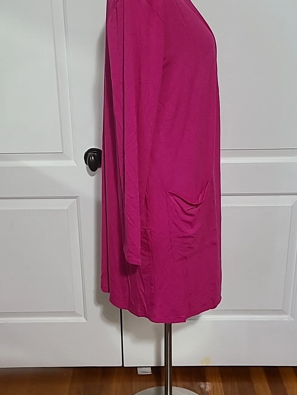 NWOT Zenana Raspberry Color Long Duster Cardigan - Picture 2 of 4